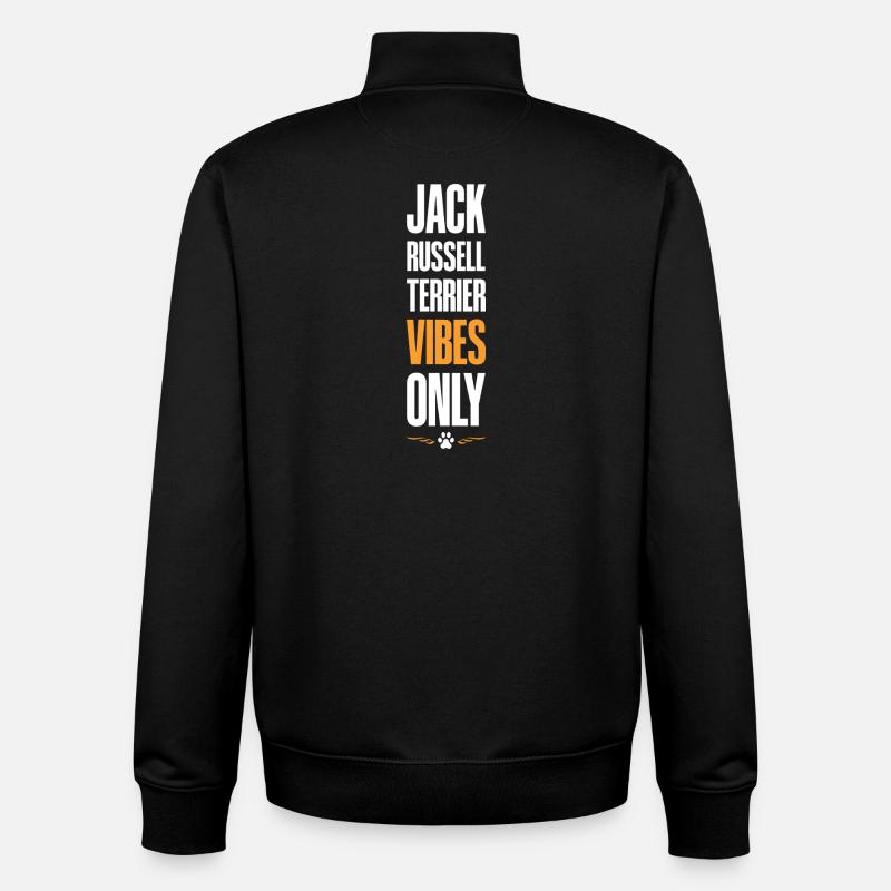 Jack Russell Terrier Vibes - Sweat zippé unisexe en coton bio Stanley/Stella - noir