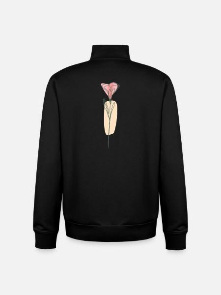 Flower - Unisex Organic Zip Sweatshirt by Stanley/Stella - black