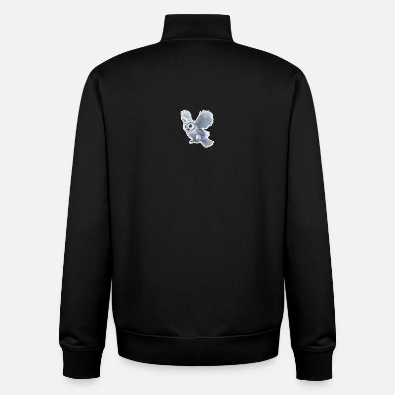 Eulenflug Sticker - Unisex Organic Zip Sweatshirt von Stanley/Stella - Schwarz