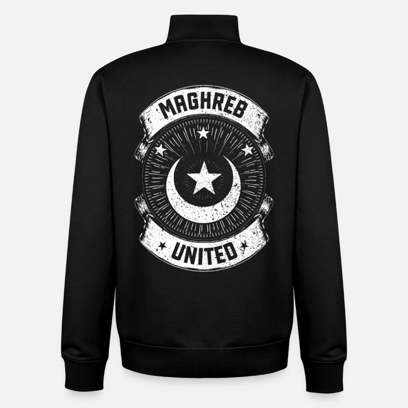 Maghreb ♥ Maghreb United - Sweat zippé unisexe en coton bio Stanley/Stella - noir