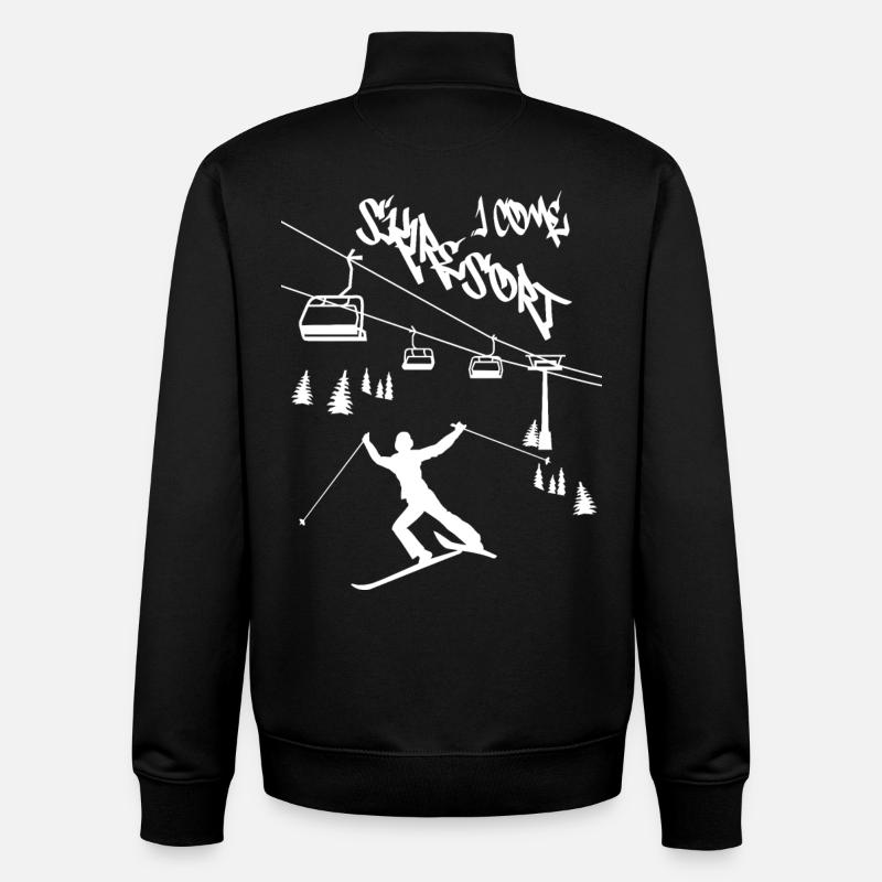 Skigebiet ich komme ! - Unisex Organic Zip Sweatshirt von Stanley/Stella - Schwarz