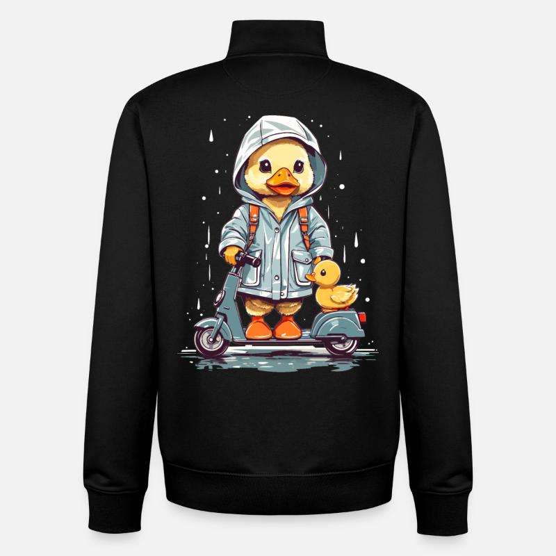 Canard mignon avec rouleau - Sweat zippé unisexe en coton bio Stanley/Stella - noir