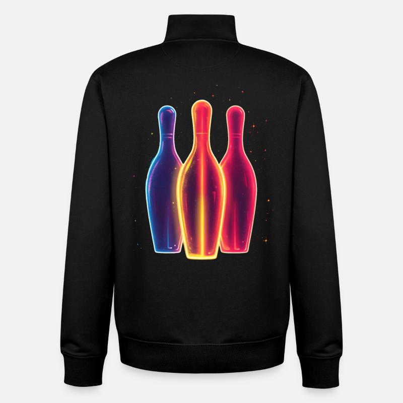 Bowling des années 90 - Sweat zippé unisexe en coton bio Stanley/Stella - noir