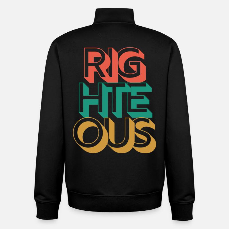 Auffälliges Retro-Abzeichen-Design für Statement-Bekleidung - Unisex Organic Zip Sweatshirt von Stanley/Stella - Schwarz