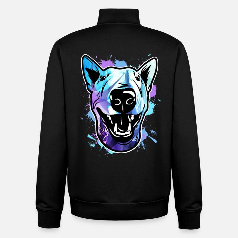 Bull Terrier Chien - Sweat zippé unisexe en coton bio Stanley/Stella - noir