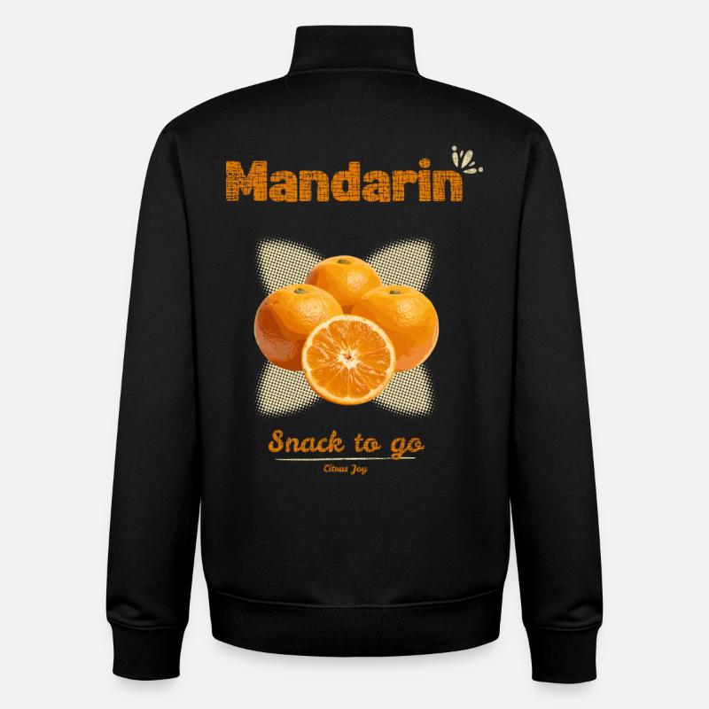 Mandarines | Snack à emporter - Sweat zippé unisexe en coton bio Stanley/Stella - noir
