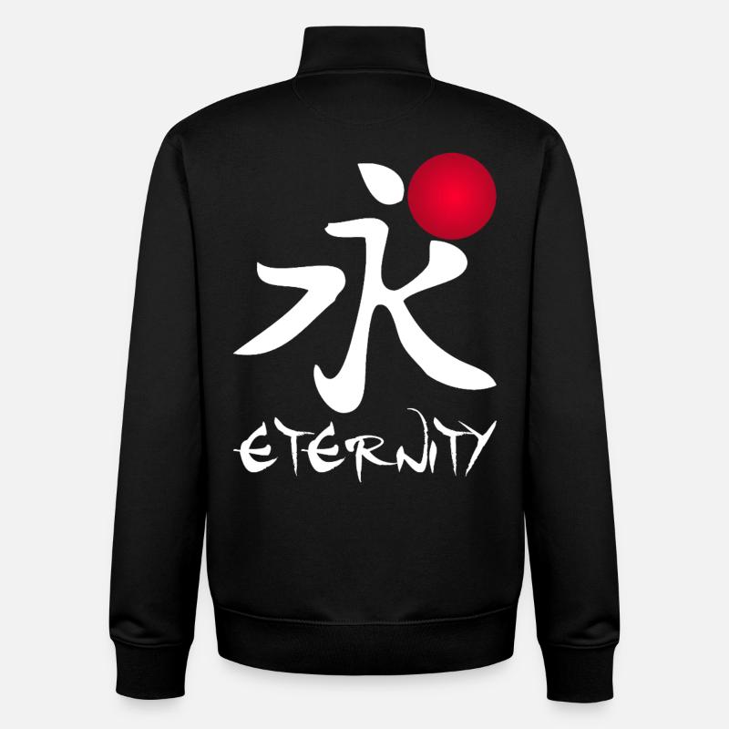 Eternité en calligraphie rouge - Sweat zippé unisexe en coton bio Stanley/Stella - noir