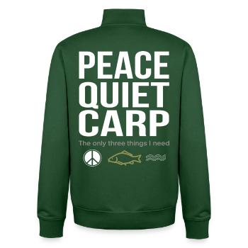 Peace, Tranquility, Carp, Fishing, Fun - Unisex Organic Zip Sweatshirt by Stanley/Stella - bottle green - Back - AI Model Male 185 dark (185cm)