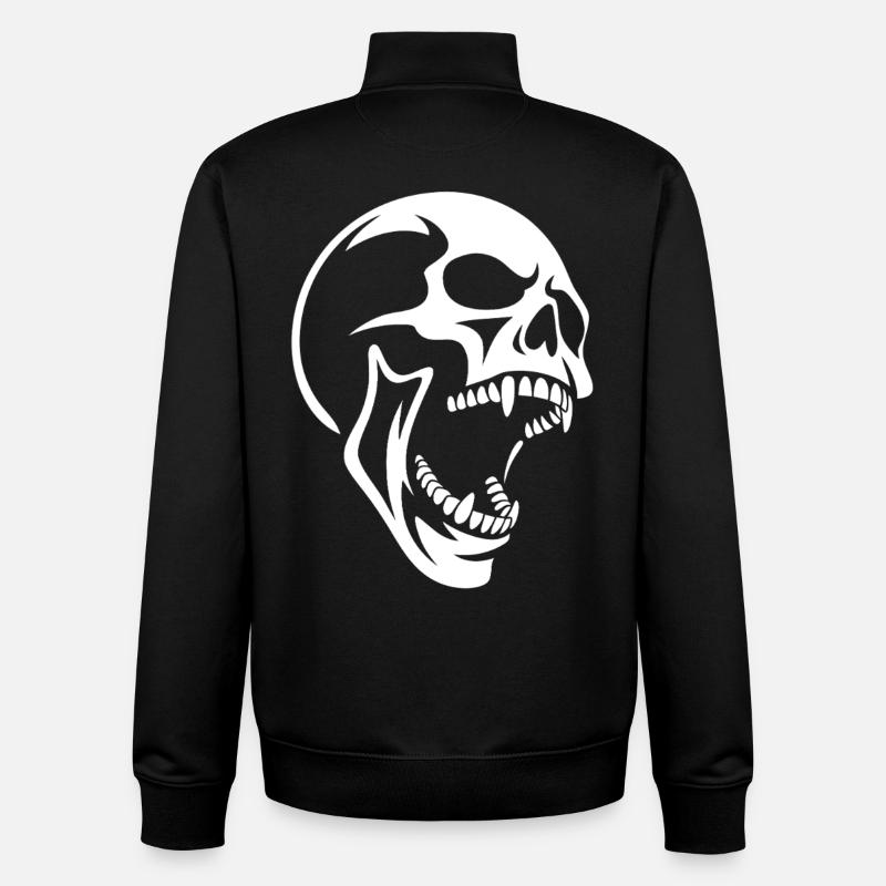 Cri de Crâne Design de Crâne - Sweat zippé unisexe en coton bio Stanley/Stella - noir