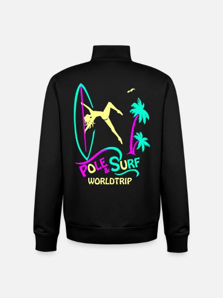 Pole & Surf Worldtrip neon - Unisex Organic Zip Sweatshirt von Stanley/Stella - Schwarz