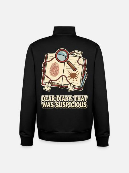Dear Diary That Was Suspicious - Unisex Organic Zip Sweatshirt by Stanley/Stella - black