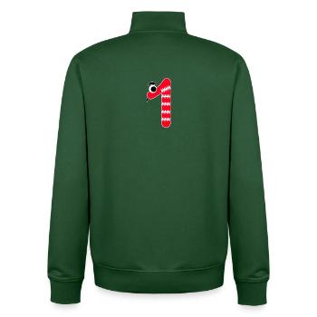 Zahl 1 Schlange rot Kinder - Unisex Organic Zip Sweatshirt von Stanley/Stella - Flaschengrün - Hinten - AI Model Male 185 dark (185cm)