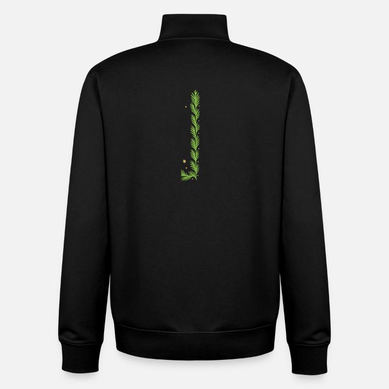 Spirale verticale de fougère de Noël - Sweat zippé unisexe en coton bio Stanley/Stella - noir