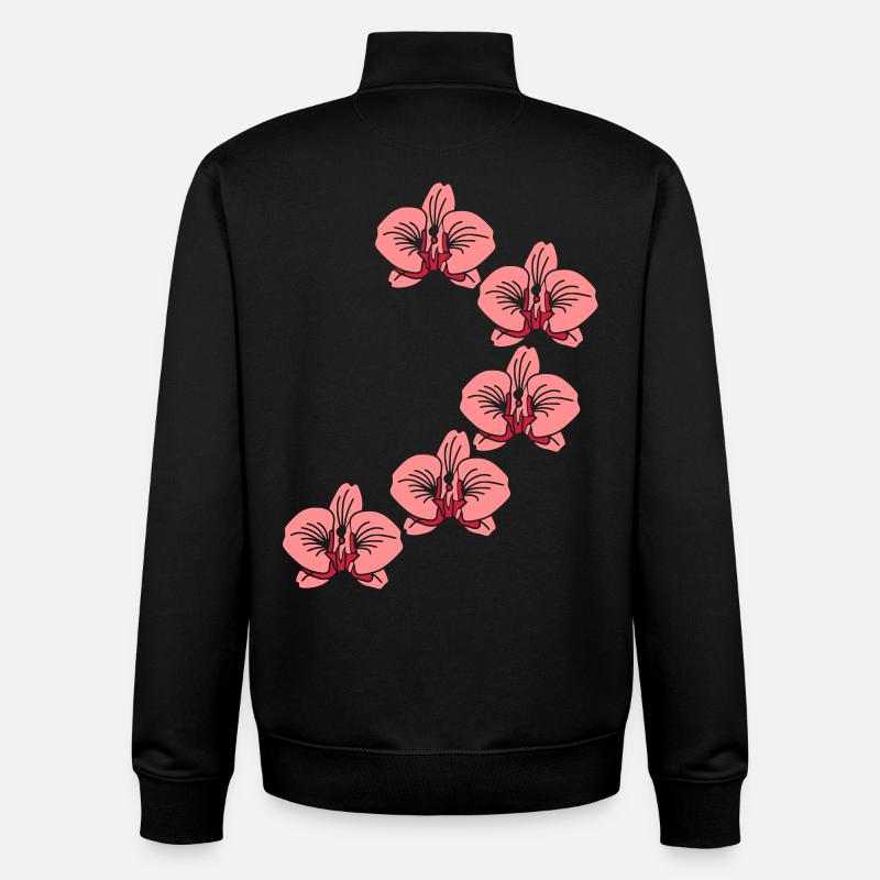 orchidee_2 - Sweat zippé unisexe en coton bio Stanley/Stella - noir