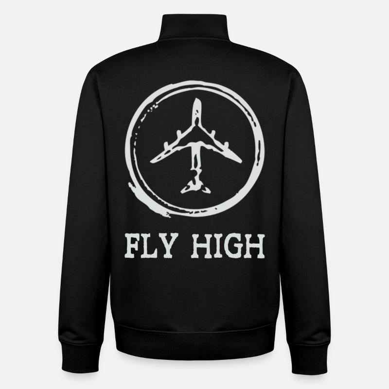 Avion - Sweat zippé unisexe en coton bio Stanley/Stella - noir