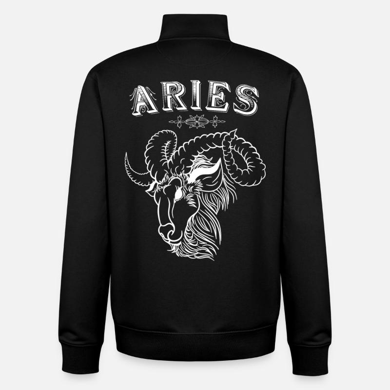 Aries Sternzeichen Widder - Unisex Organic Zip Sweatshirt von Stanley/Stella - Schwarz
