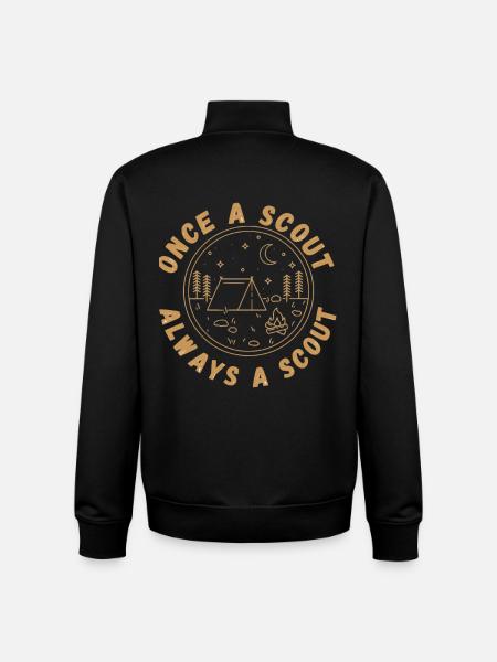 Eens een scout altijd een scout - Scouting T-Shirt - Unisex sweater met rits van biologisch katoen Stanley/Stella - zwart