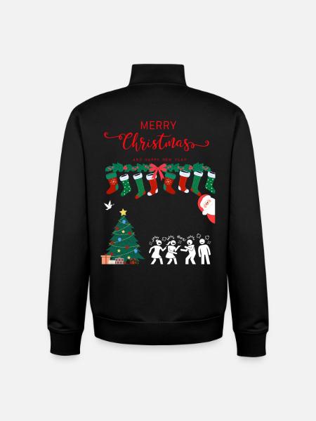 Merry Christmas - Unisex Organic Zip Sweatshirt by Stanley/Stella - black