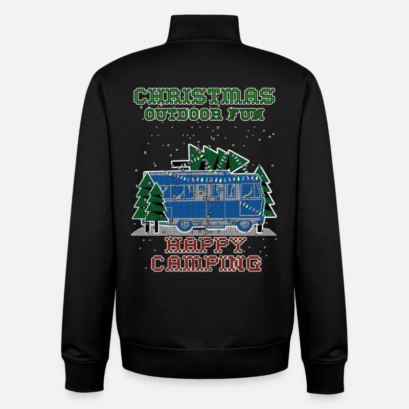 christmas Camping - Unisex Organic Zip Sweatshirt von Stanley/Stella - Schwarz