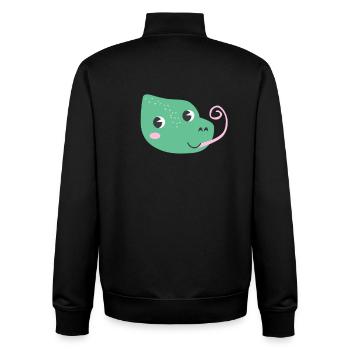 Erstaunliche Tropische Leguan - Unisex Organic Zip Sweatshirt von Stanley/Stella - Schwarz - Hinten - AI Model Male 185 light (185cm)