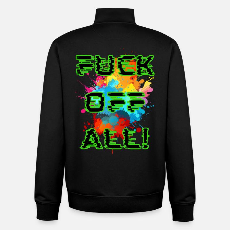 Explosion de couleurs punk - Sweat zippé unisexe en coton bio Stanley/Stella - noir