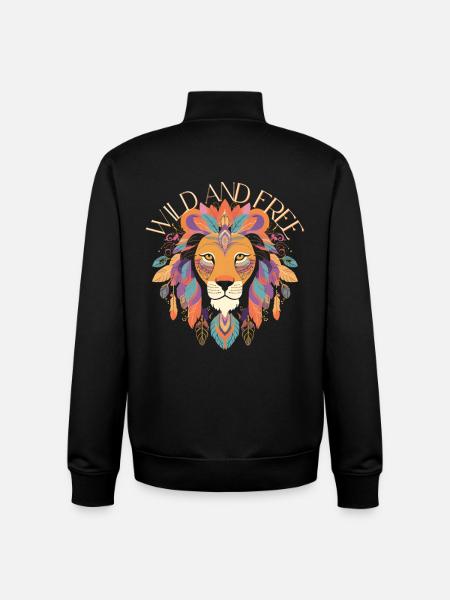 Wilder Frei Lion Art - Unisex Organic Zip Sweatshirt by Stanley/Stella - black