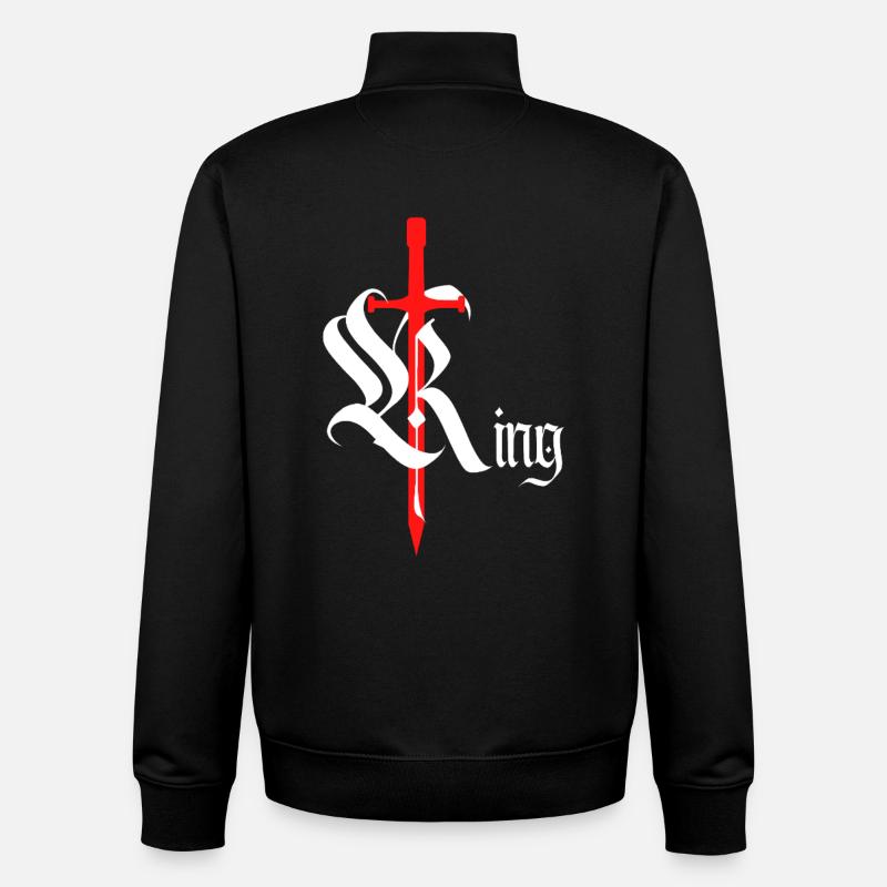 Gothic King Design mit schwertweißem Text - Unisex Organic Zip Sweatshirt von Stanley/Stella - Schwarz