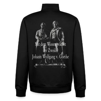 Johann Wolfgang von Goethe quote - Unisex Organic Zip Sweatshirt by Stanley/Stella - black - Back - AI Model Male 185 light (185cm)