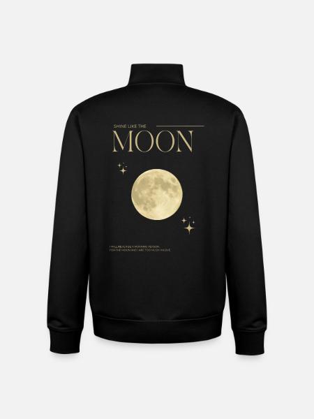 Luminous moon motif with stars - Unisex Organic Zip Sweatshirt by Stanley/Stella - black