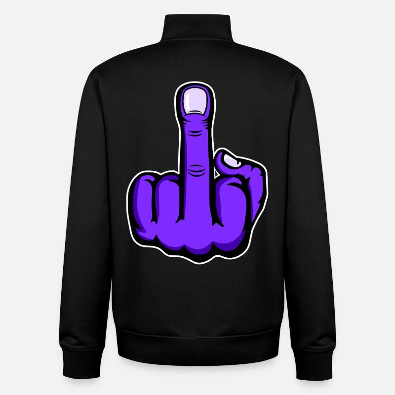 Mittelfinger_Lila - Sweat zippé unisexe en coton bio Stanley/Stella - noir