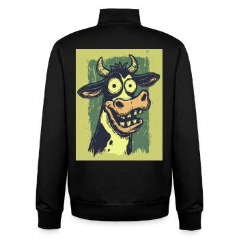 Caricatures grotesques de la vache - Sweat zippé unisexe en coton bio Stanley/Stella - noir - Dos - AI Model Male 185 light (185cm)
