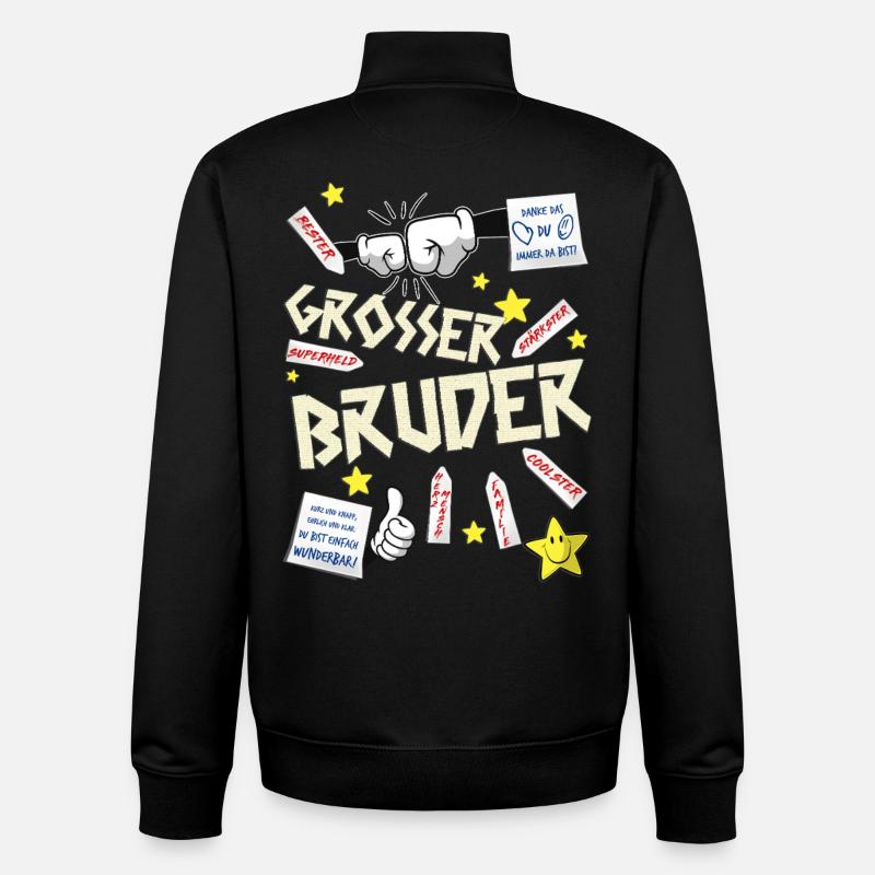 Brüder - Unisex Organic Zip Sweatshirt von Stanley/Stella - Schwarz
