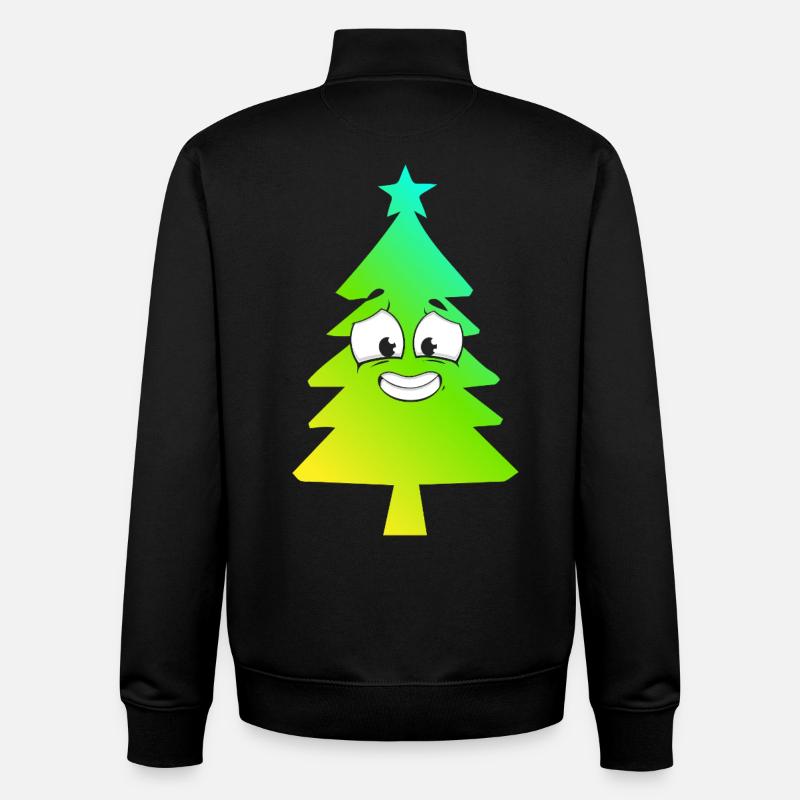 Christmas Tree Gradient Smile - Unisex Organic Zip Sweatshirt by Stanley/Stella - black