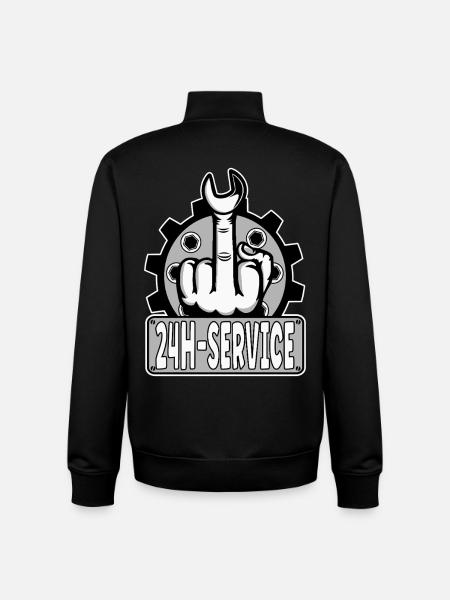 Mittelfinger Stinkerfinger 24h Service Design Grau - Unisex Organic Zip Sweatshirt von Stanley/Stella - Schwarz