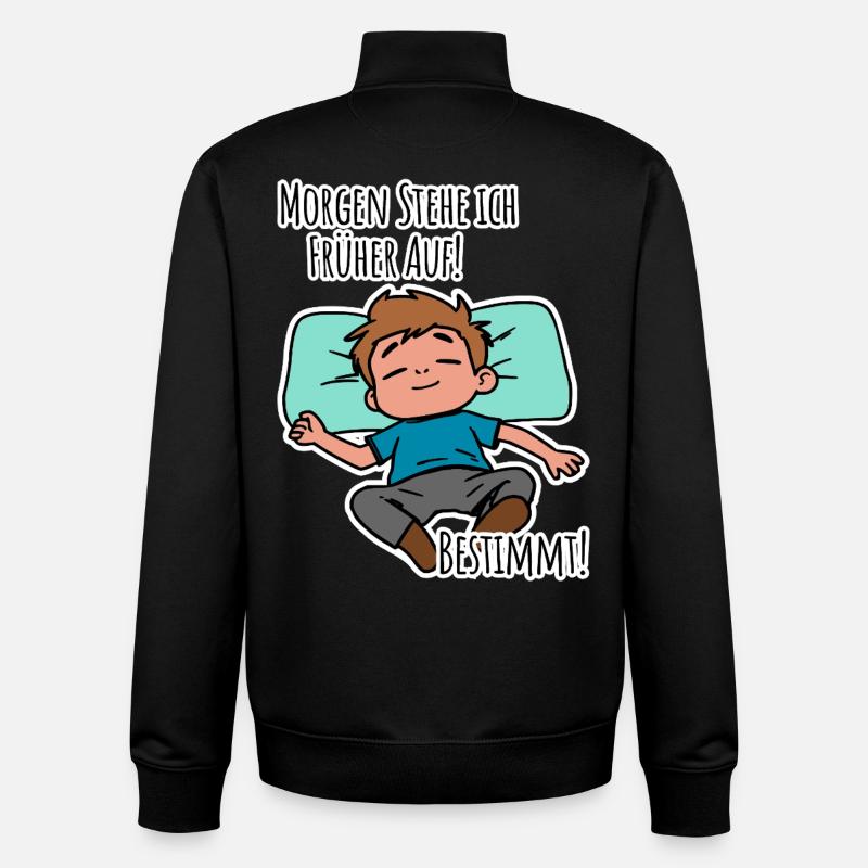 Morgenmuffel? Früh aufstehen oder faulenzen? - Unisex Organic Zip Sweatshirt von Stanley/Stella - Schwarz