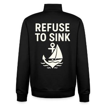 Refuse to Sink – Maritime Typo Meer Segeln Boot - Unisex Organic Zip Sweatshirt von Stanley/Stella - Schwarz - Hinten - AI Model Male 185 light (185cm)