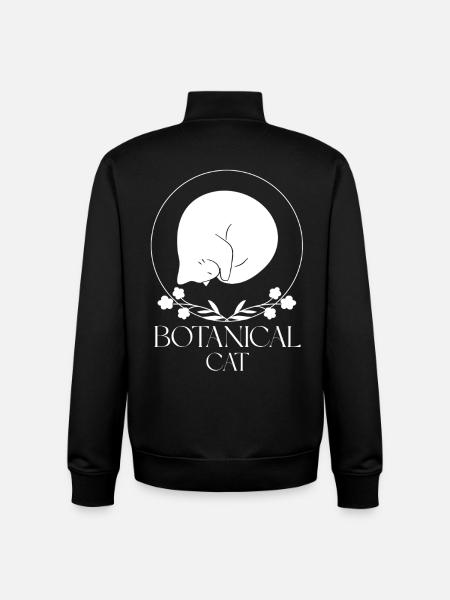 Minimalistische botanische Katze - Unisex Organic Zip Sweatshirt von Stanley/Stella - Schwarz