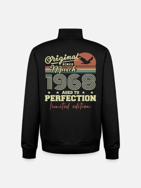 Birthday March 1968 - Unisex Organic Zip Sweatshirt by Stanley/Stella - black