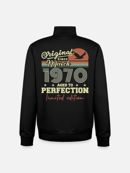 Birthday March 1970 - Unisex Organic Zip Sweatshirt by Stanley/Stella - black