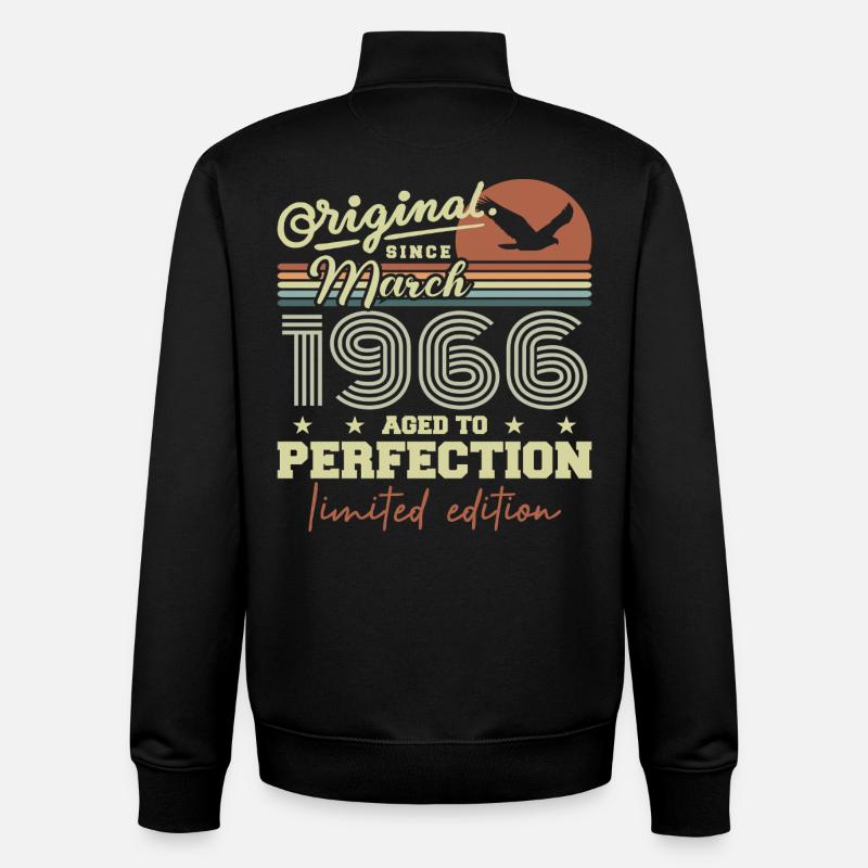 Anniversaire Mars 1966 - Sweat zippé unisexe en coton bio Stanley/Stella - noir