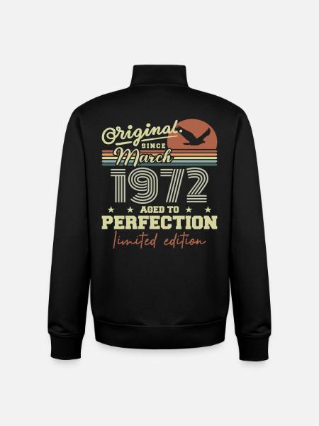 Birthday March 1972 - Unisex Organic Zip Sweatshirt by Stanley/Stella - black