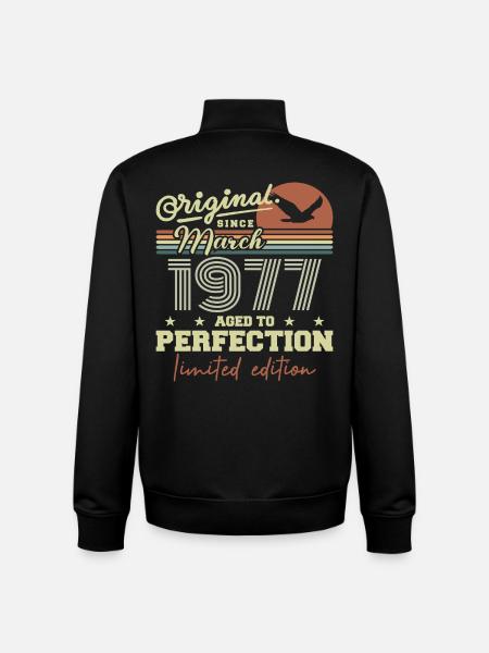 Birthday March 1977 - Unisex Organic Zip Sweatshirt by Stanley/Stella - black