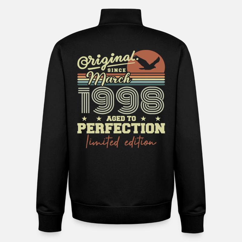 Anniversaire Mars 1998 - Sweat zippé unisexe en coton bio Stanley/Stella - noir