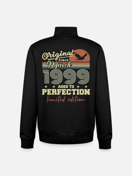 Birthday March 1999 - Unisex Organic Zip Sweatshirt by Stanley/Stella - black