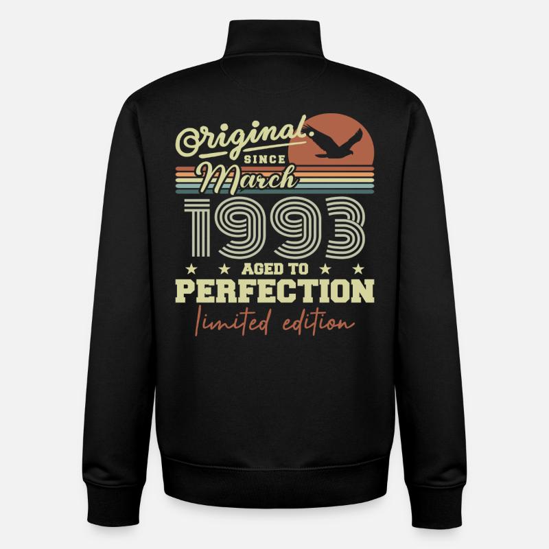 Anniversaire Mars 1993 - Sweat zippé unisexe en coton bio Stanley/Stella - noir