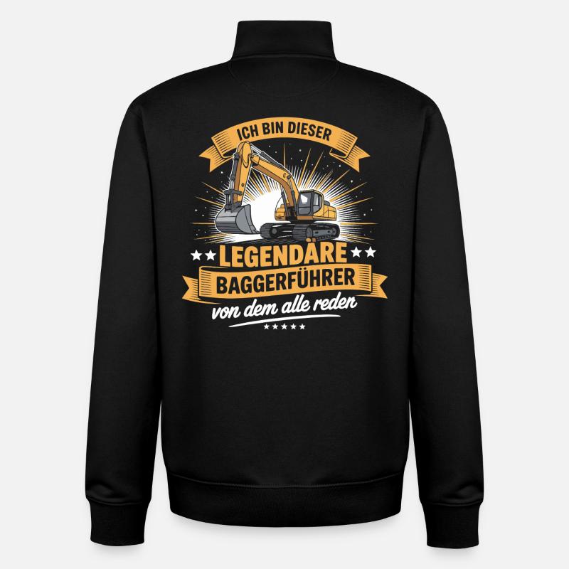 Baggerfuehrer Baggerfahrer - Unisex Organic Zip Sweatshirt von Stanley/Stella - Schwarz