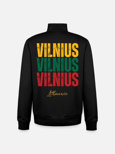 Vilnius Lithuania, I love Vilnius - Unisex Organic Zip Sweatshirt by Stanley/Stella - black