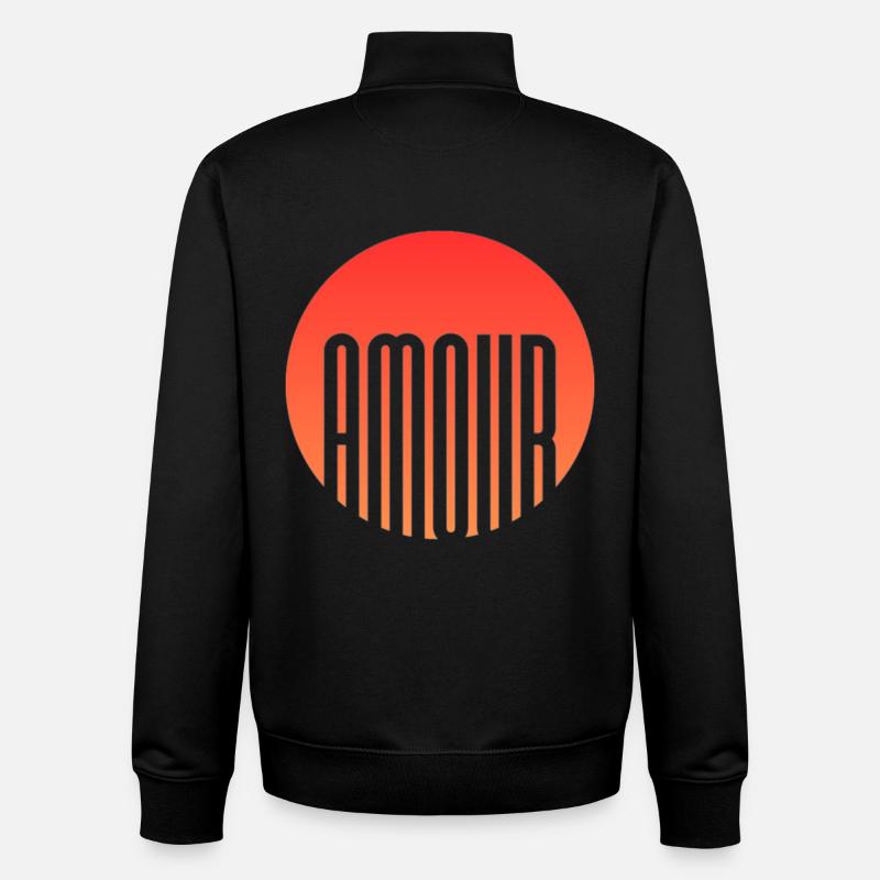 Love - Unisex Organic Zip Sweatshirt by Stanley/Stella - black