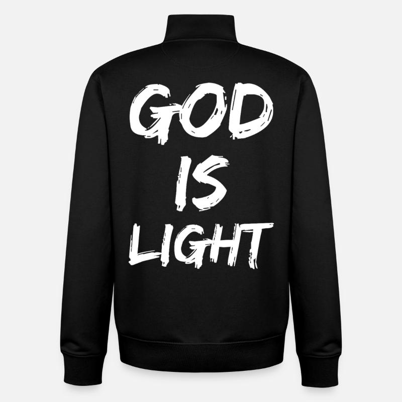 god is light - Unisex Organic Zip Sweatshirt by Stanley/Stella - black