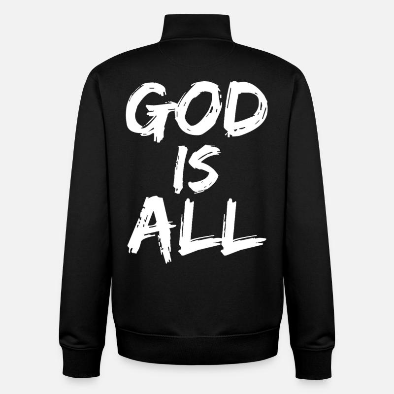 god is all - Unisex Organic Zip Sweatshirt by Stanley/Stella - black
